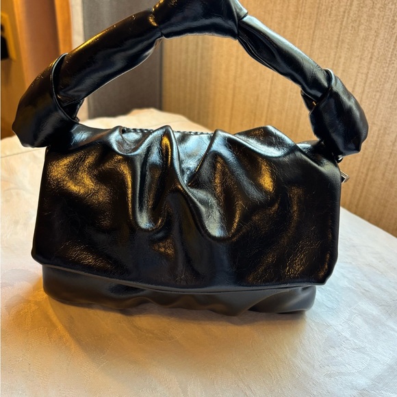 Zara Handbags - Zara Black Ruched Soft Shoulder Bag